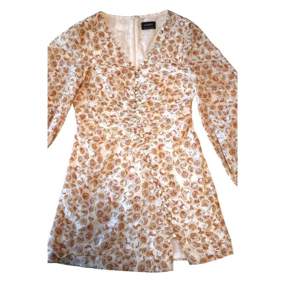 Bardot Womens Floral Long Sleeve S Mini Dress With Button Cottagecore - Picture 3 of 10